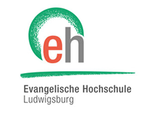 Logo der Evangelischen Hochschule Ludwigsburg mit grüner und roter Gestaltung.