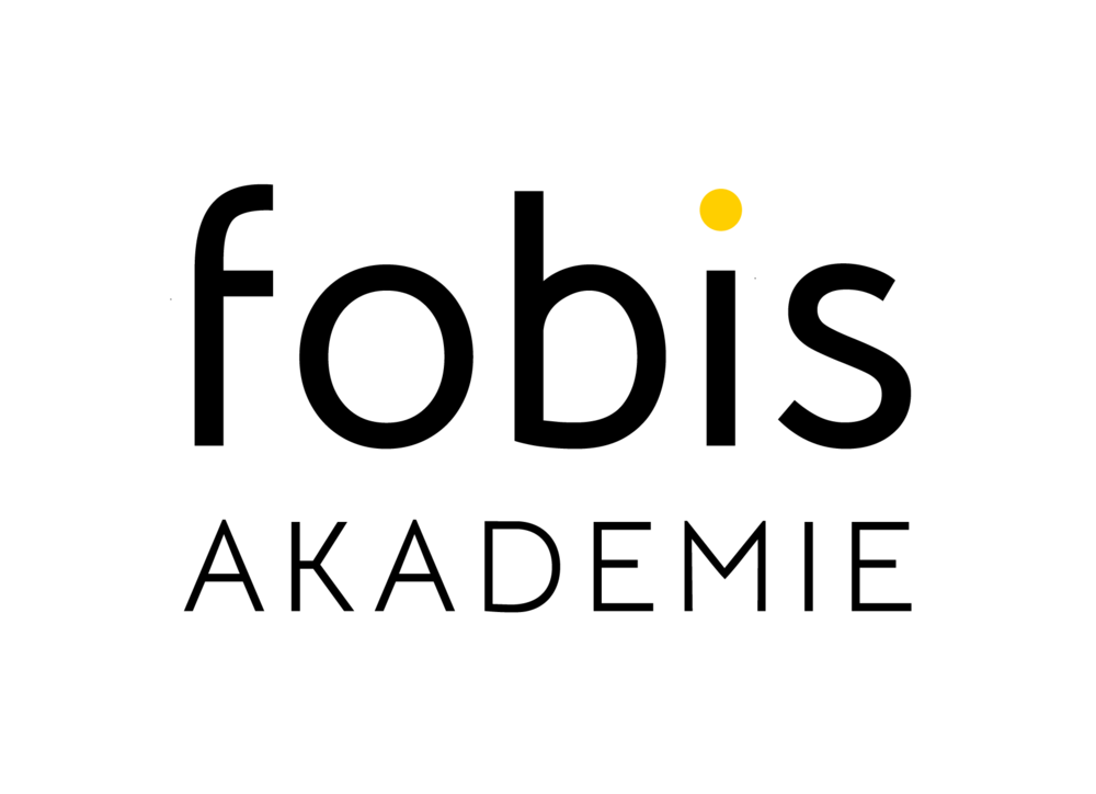 Logo mit dem Text "fobis Akademie" in Schwarz, mit gelber Punkt über dem Buchstaben "i".